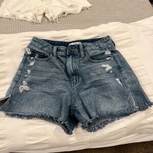 Just Black denim shorts with distressing